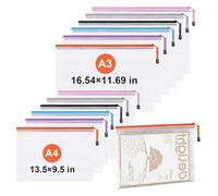 Bolsa Con Cremallera Bolsa de archivo con cremallera de malla de plástico, carpeta impermeable y resistente al desgarro, for la escuela, la oficina y el hogar.(Color 2)