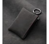 Bolsa con cremallera para llaves, organizador universal de gran capacidad, funda de piel de ante para llaves, llavero portátil para llaves de automóvil, Negro, Classic