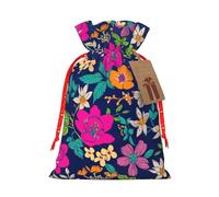 Bolsa con estampado de flores de Navidad, bolsas para envolver regalos, se aplica a bodas, Pascua, fiestas de vacaciones
