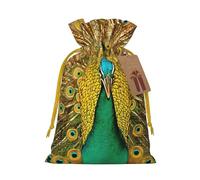 Bolsa con estampado de pavo real de Navidad, bolsas para envolver regalos, se aplica a bodas, Pascua, fiestas de vacaciones