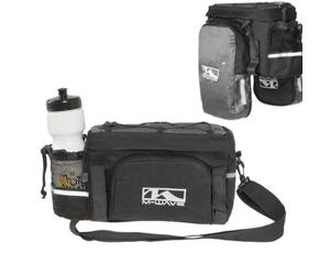Bolsa con extensiones para portaequipajes de bicicleta M-Wave ( Negro / 16 L )
