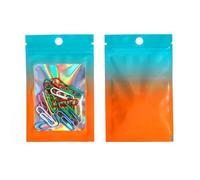 Bolsa con ventana Ziplock de papel aluminio que cambia gradualmente, Hardware Matcha láser, bolsas embalaje joyería holográfica, 300 Uds para Empaque(Color 1,7.5x12cm)