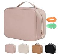 Bolsa Consulbefor,Bolsa De CosméTicos De Tocador con MúLtiples Compartimentos,Bolsa De Almacenamiento PortáTil De Cuero De PU,Bolsas De CosméTicos De Viaje Grandes para Mujeres (Rosa)