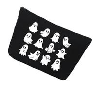 Bolsa Cosmética, Bols A De Uillaje Ghoost Prrint - Pouch De Linda Portátil | Bo LSA De Maquillaje De Impresión Fantasma De Halloween, Hallo Ween Up Bag | Pouuch para Viajes Diarios