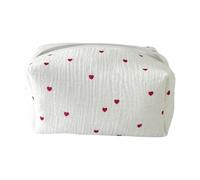 Bolsa Cosmética De Almacenamiento De Productos Para El Cuidado De La Piel, Bolsa De Maquillaje Bordada, Organizador De Aseo De Viaje, Revestimiento Resistente Al Agua, Cierre De Cremallera, 17.5x10.5x