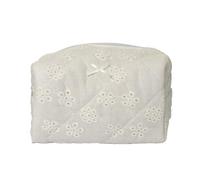 Bolsa Cosmética De Almacenamiento De Productos Para El Cuidado De La Piel, Bolsa De Maquillaje Bordada, Organizador De Aseo De Viaje, Revestimiento Resistente Al Agua, Cierre De Cremallera, 17.5x10.5x