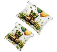 Bolsa cosmética de bolsillo, bolsa de viaje impermeable con fondo verde acuarela, mini bolsa de maquillaje portátil, sin cremallera, para mujeres, multicolor 02, 7.1x5.8 inch/4.7x4.5 inch, Multicolor