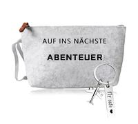 Bolsa cosmética de fieltro para regalo de viaje, llavero y bolsa de maquillaje de fieltro, set para viajeros, bolsa de aseo pequeña, regalos para viajeros, amigos