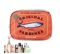 Bolsa Cosmética De Viajes: Bolsas De Maquillaje De Sardinas Enlatadas Duraderas, Divertidos Cosméticos De Pescado De Estaño Sardine | Bolsa De Lápiz De Maquillaje De Maquillaje Creativo Lindo, Bolsas