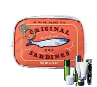 Bolsa cosmética - Estuche de Maquillaje | Organizador de Maquillaje de Sardina en conserva Bolsa de Aseo cosmética | Bolsa de Almacenamiento de Inodoro estética de Gran Capacidad | Bolsa, Naranja