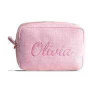 Bolsa Cosmética Personalizada Con Bordado Tipo Gofre, Bolsos De Maquillaje Con Monograma, Regalos Para Damas De Honor, Bolsa De Aseo Personalizada, Regalo Para La Fiesta Nupcial(9.5x16x22cm)