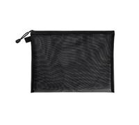Bolsa Cremallera Carpetas de archivos transparentes, bolsa almacenamiento malla nailon, práctica cremallera, material papelería for exámenes estudiantes(A4 black)