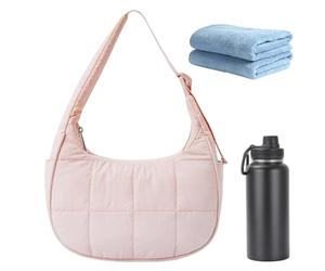 Bolsa Crescent for Women Men - Nylon Crescent Bag | Bolso de Lunas portátiles | Purso Ligera de para Femeninas de Mujeres | Bolsa de vagabundo hinchado de Hombro para Acolchado de Gran Capacidad