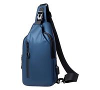 Bolsa cruzada casual para hombres y mujeres, riñonera, bolsa de pecho para viajes, senderismo, maletín, azul, Talla única