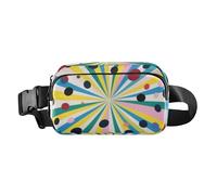 Bolsa cruzada colorida de arte abstracto con diseño geométrico y moderno para mujeres, hombres, adolescentes, resistente al agua, con correa ajustable para entrenamiento, correr, senderismo