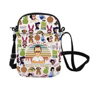 Bolsa cruzada con diseño de dibujos animados de hamburguesas, regalo para fanáticos de la hamburguesa, bolsa de mensajero, estilo Bob Family TV Series, All Terrible Cb UK, INCHES