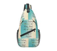 Bolsa cruzada con diseño de frase para motivar a la moda, correas ajustables en diagonal, alta capacidad, deporte, viajes, trabajo, uso diario, Black, Talla única