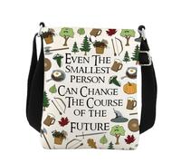 Bolsa cruzada con diseño de libro de fantasía, incluso la persona más pequeña puede cambiar el curso del futuro para los fanáticos del cine, bolsa de hombro de fantasía