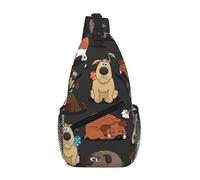 Bolsa cruzada con estampado de corgi de perro, bolsa de hombro en diagonal, para hombres y mujeres, bolsa cruzada de viaje, senderismo, mochila de día, Negro -, Talla única