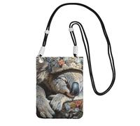 Bolsa cruzada con estampado de gorro de koala durmiendo para mujer, bolso de hombro, bolsa de viaje, mini bolsa de teléfono, cartera para teléfono