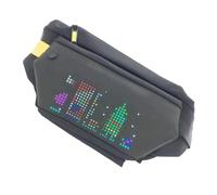 Bolsa cruzada con pantalla LED con control de aplicación Bluetooth, impermeable, de poliuretano, ergonómica, para uso diario, bolsa de hombro resistente al agua con gráficos LED dinámicos
