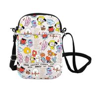 Bolsa cruzada con personajes de K-pop, regalo del ejército, miembros del ejército, fanáticos, mercancía, Bangtan Boys, regalo de grupo coreano, Van Pop Cb Reino Unido, INCHES