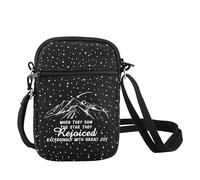 Bolsa cruzada cristiana de Navidad con texto en inglés "When They Saw The Star They Rejoiced", regalos religiosos de Navidad, versículo bíblico, bolsa bandolera