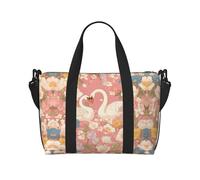 Bolsa cruzada de gimnasio con estampado de cisnes en las flores, ideal para viajes de negocios