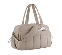 Bolsa cruzada de gran capacidad, bolsa deportiva de gimnasio con bolsillos laterales, equipaje de mano, bolsas de cabina de aeropuerto, para actividades al aire libre, deporte y gimnasio, 1 camel