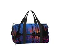 Bolsa cruzada de mano de gran capacidad, con diseño de bosque de bambú con niebla, repelente al agua, para viajes al aire libre