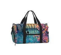 Bolsa cruzada de mano de gran capacidad para interiores, diseño de flores de cerezo, ligera, resistente al agua, para viajes al aire libre