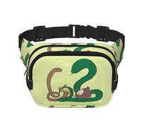 Bolsa cruzada de moda con estampado de serpiente de gusano de tierra con semillas de girasol, bolsa de cintura para senderismo, bolsa de hombro cuadrada de doble capa para viajes y fitness