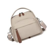 Bolsa cruzada de nailon súper ligera con correa ajustable, múltiples bolsillos, para viajes, trabajo, artículos esenciales, práctica mochila de viaje, beige, One Size
