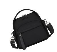 Bolsa cruzada de nailon súper ligera con correa ajustable, múltiples bolsillos, para viajes, trabajo, artículos esenciales, práctica mochila de viaje, Black, One Size
