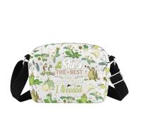 Bolsa cruzada de rana de princesa, regalo de princesa con texto en inglés "She's The Best Thing i Never Knew i Needed"