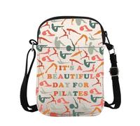 Bolsa cruzada de regalo para amantes del pilates, entrenador de pilates, instructor, regalo de agradecimiento con texto en inglés "It's A Beautiful Day For Pilates", Pilates Cb, 15*21*2cm