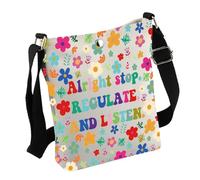 Bolsa cruzada de regalo para consejero escolar Alright Stop Regulate and Listen, regalo para psicólogo escolar, Y escucha bolsa