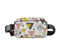 Bolsa cruzada geométrica colorida a la moda para hombres y mujeres, bolsa deportiva cruzada de gran capacidad con correa ajustable para ciclismo, senderismo, gimnasio, Geométrico Colorido, talla única