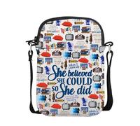 Bolsa cruzada para amantes de la música, regalo para fanáticos del teatro, producto inspirado en la música She Believed She Could So She Did, When I Grow Up Cb Uk, 0