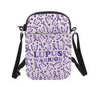 Bolsa cruzada para concienciación sobre el lupus con diseño de mariposa morada, guerrero, regalo para enfermedades crónicas, bolsa bandolera para concienciación sobre la salud, Lupus Warrior B Reino