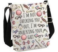 Bolsa cruzada para fisioterapeuta regalo PT Month Thank You Gift I'M Analyzing Your Gait Physiotherapist, Analizando tu marcha Cb Eu, 8.27 Inches ×6.5 Inches × 0.79 Inches