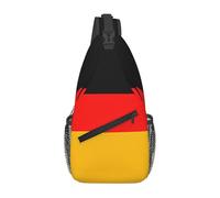 Bolsa cruzada para hombre, diseño de águila patriótica con bandera de Estados Unidos, diseño de doble bolsillo, unisex, adecuada para correr, viajar, Bandera de Alemania, Talla única