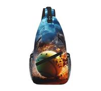 Bolsa cruzada para hombre en diagonal, con estampado de tenis de rayo, mochila cruzada para senderismo, viajes