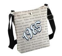 Bolsa cruzada para mujer con palabras nacidas en 1965, 1975, 1985, 1995, 1995, regalo de cumpleaños número 40, 50, 60, 70, 19 bolsas85