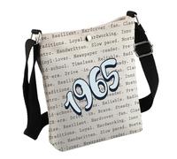 Bolsa cruzada para mujer con palabras nacidas en 1965, 1975, 1985, 1995, 1995, regalo de cumpleaños número 40, 50, 60, 70, 19 bolsas65