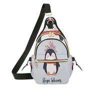 Bolsa cruzada para mujer, moderna, para gimnasio, correr, pesca, diseño de pingüino, Hope Blooms Penguin
