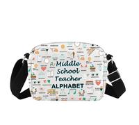 Bolsa cruzada para profesor de secundaria, regalo de agradecimiento para profesores de escuela secundaria, alfabeto, para maestros de 6, 7º y 8º grado, Bolsa media Sch-teacherbag, Medium