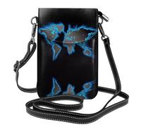 Bolsa cruzada para teléfono con diseño de mapa del mundo con tapa abatible y ranura para tarjetas, perfecta para viajes, uso diario y uso al aire libre.
