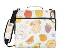 Bolsa de 3 anillas con cremallera de 3,8 cm con correa para el hombro y asa, organizador de suministros escolares multibolsillos, adecuado para la escuela secundaria