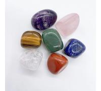 Bolsa de 7 unidades de palma de amatista natural de chakras circulares, cristal pulido, cuarzo, grava, decoración del hogar, regalo